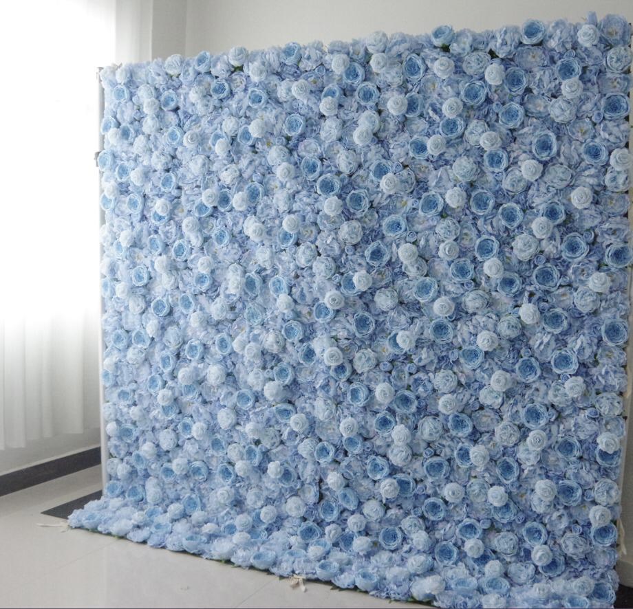 Blue flower wall backdrop