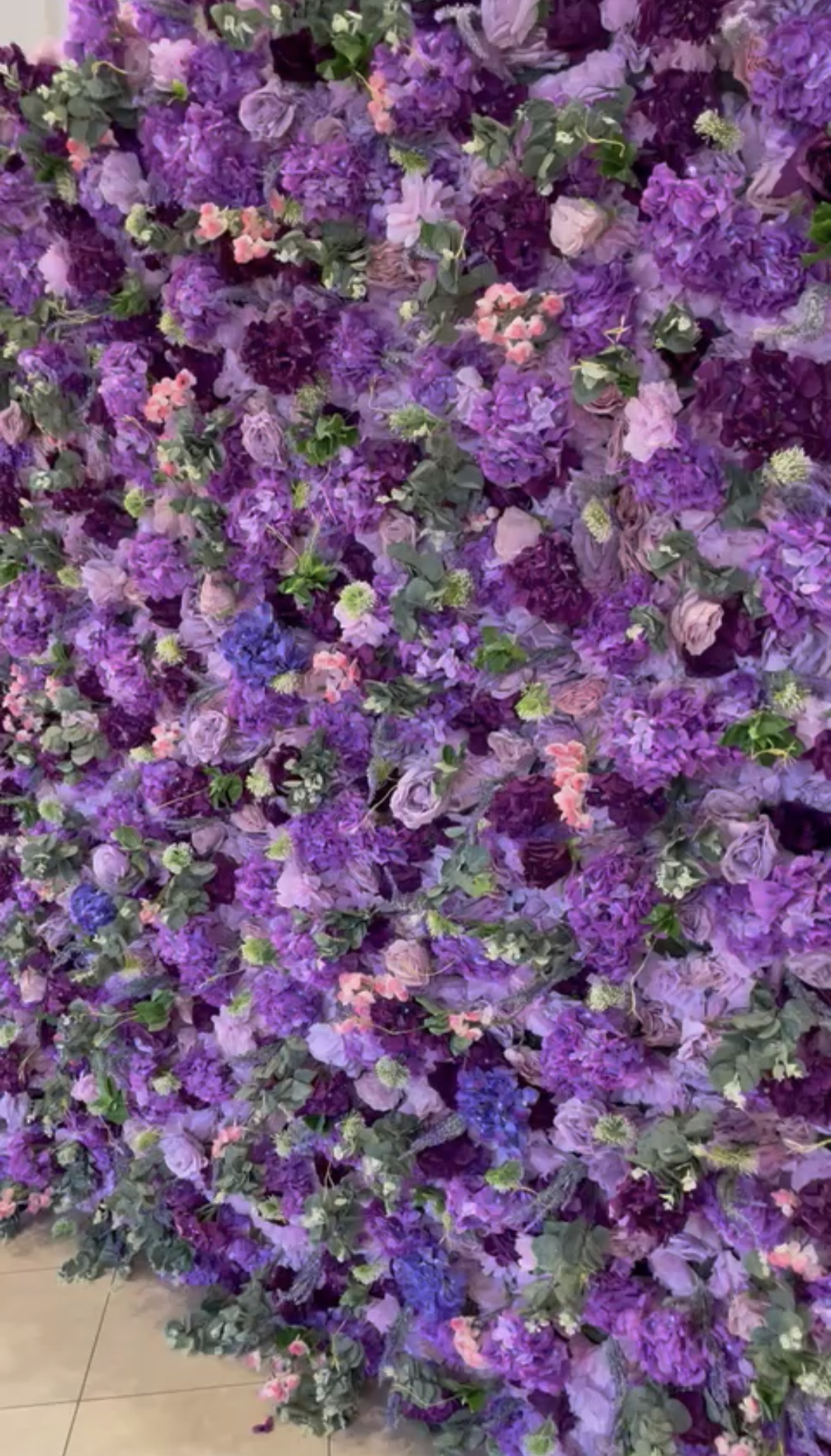 Lavender and Purple flower wall backdrop