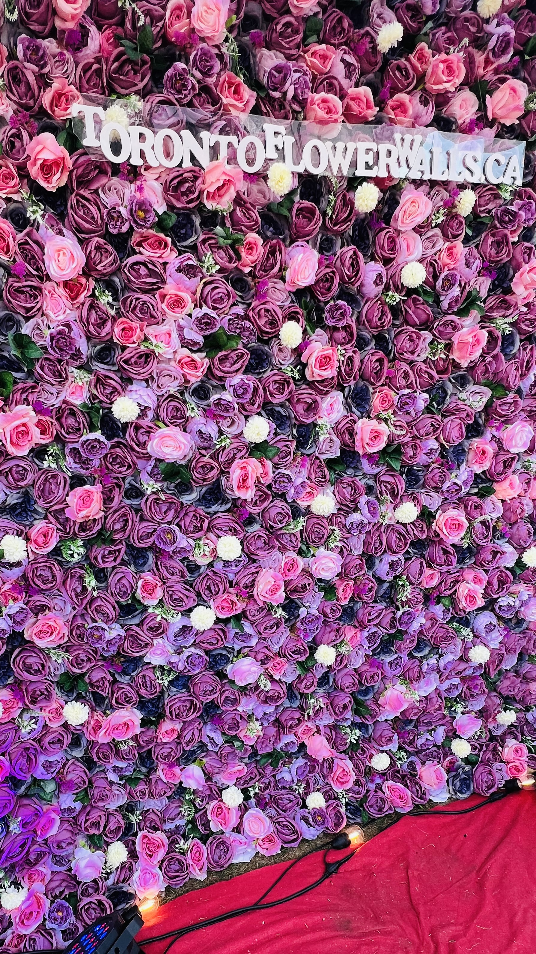 Purple mix flower wall backdrop